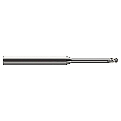 ‎Ballnose End Mill; 0.039″ Dia. × 0.059″ LOC × 1/8″ Shank Dia. × 2-1/2″ OAL ; 3 FL ; Carbide ; Uncoated