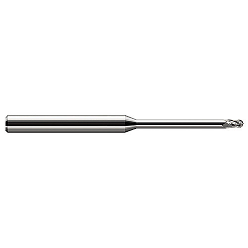 ‎Ballnose End Mill; 0.06″ Dia. × 0.09″ LOC × 1/8″ Shank Dia. × 2-1/2″ OAL ; 3 FL ; Carbide ; Uncoated