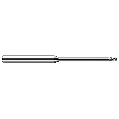 Ballnose End Mill; 3/32″ Dia. × 0.139″ LOC × 1/8″ Shank Dia. × 3″ OAL ; 3 FL ; Carbide ; Uncoated