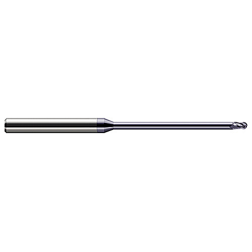 ‎Ballnose End Mill; 1/16″ Dia. × 3/32″ LOC × 1/8″ Shank Dia. × 2-1/2″ OAL ; 3 FL ; Carbide ; AlTiN