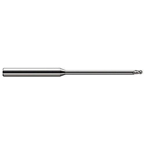 ‎Ballnose End Mill; 1/32″ Dia. × 3/64″ LOC × 1/8″ Shank Dia. × 2-1/2″ OAL ; 3 FL ; Carbide ; Uncoated
