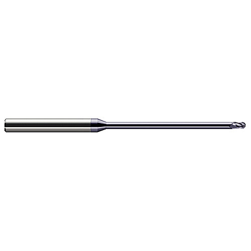 ‎Ballnose End Mill; 1/64″ Dia. × 0.022″ LOC × 1/8″ Shank Dia. × 2-1/2″ OAL ; 3 FL ; Carbide ; AlTiN