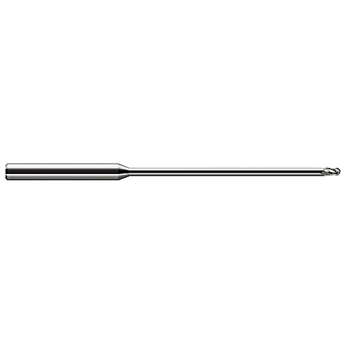 ‎Ballnose End Mill; 1/32″ Dia. × 0.046″ LOC × 1/8″ Shank Dia. × 2-1/2″ OAL ; 3 FL ; Carbide ; Uncoated
