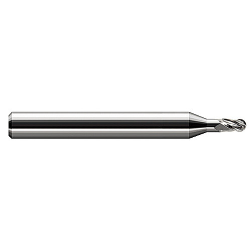 Ballnose End Mill; 5/32″ Dia. × 15/64″ LOC × 3/16″ Shank Dia. × 3″ OAL ; 3 FL ; Carbide ; Uncoated