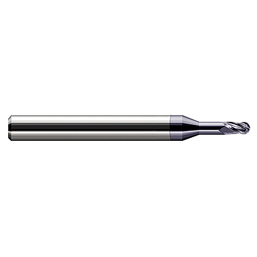 ‎Ballnose End Mill; 3/32″ Dia. × 9/64″ LOC × 1/8″ Shank Dia. × 2-1/2″ OAL ; 3 FL ; Carbide ; AlTiN