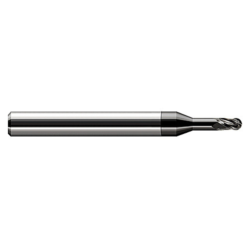 ‎Ballnose End Mill; 1/32″ Dia. × 3/64″ LOC × 1/8″ Shank Dia. × 2-1/2″ OAL ; 3 FL ; Carbide ; Amorphous Diamond