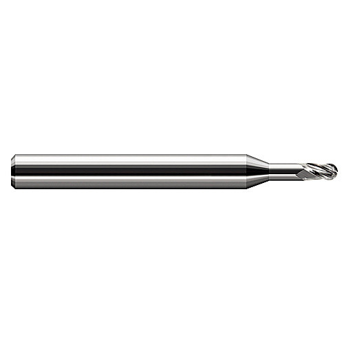 ‎Ballnose End Mill; 1/64″ Dia. × 0.023″ LOC × 1/8″ Shank Dia. × 2-1/2″ OAL ; 3 FL ; Carbide ; Uncoated