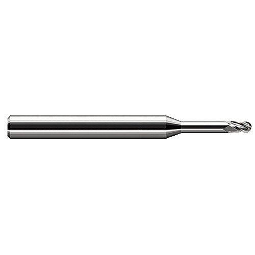 ‎Ballnose End Mill; 0.04″ Dia. × 0.06″ LOC × 1/8″ Shank Dia. × 2-1/2″ OAL ; 3 FL ; Carbide ; Uncoated