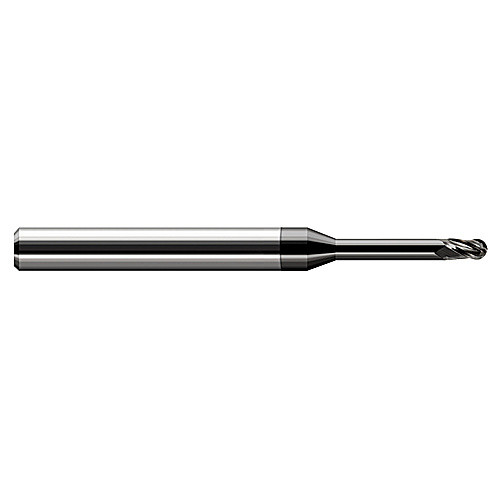 ‎Ballnose End Mill; 1/16″ Dia. × 3/32″ LOC × 1/8″ Shank Dia. × 2-1/2″ OAL ; 3 FL ; Carbide ; Amorphous Diamond