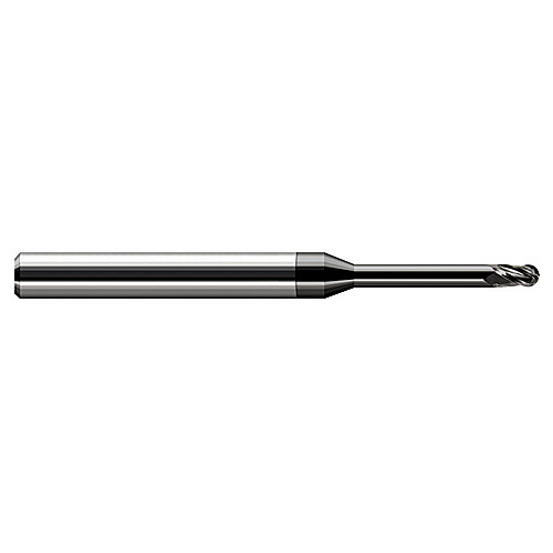 ‎Ballnose End Mill; 0.065″ Dia. × 0.097″ LOC × 1/8″ Shank Dia. × 2-1/2″ OAL ; 3 FL ; Carbide ; DLC