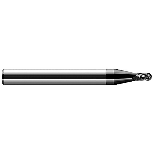 ‎Ballnose End Mill; 1/32″ Dia. × 0.046″ LOC × 1/8″ Shank Dia. × 1-1/2″ OAL ; 2 FL ; Carbide ; Amorphous Diamond