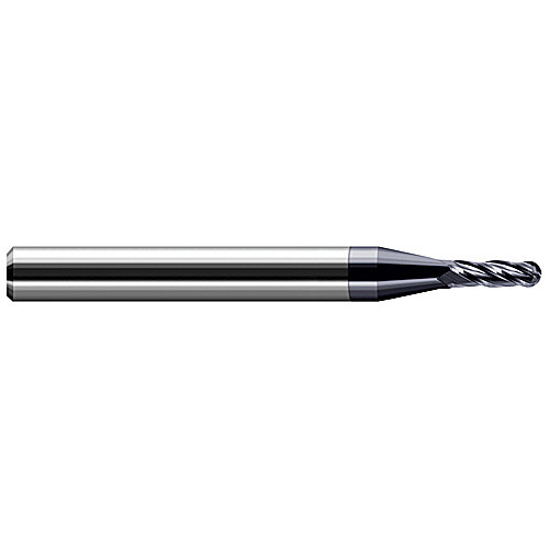‎Ballnose End Mill; 0.006″ Dia. × 0.018″ LOC × 1/8″ Shank Dia. × 1-1/2″ OAL ; 4 FL ; Carbide ; TiAlN