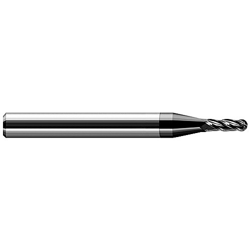 ‎Ballnose End Mill; 0.039″ Dia. × 0.117″ LOC × 1/8″ Shank Dia. × 1-1/2″ OAL ; 2 FL ; Carbide ; Amorphous Diamond