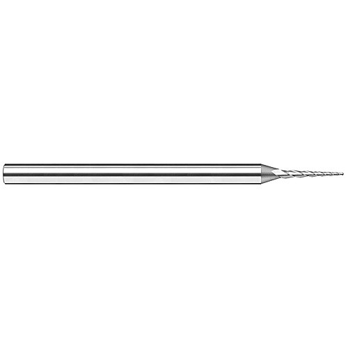 Miniature End Mills - Tapered Rib Cutters - 0.0900″ Cutter Diameter 0.9000″ Length of Cut 3 per side Carbide Tapered Ball End Mill, 3 Flutes