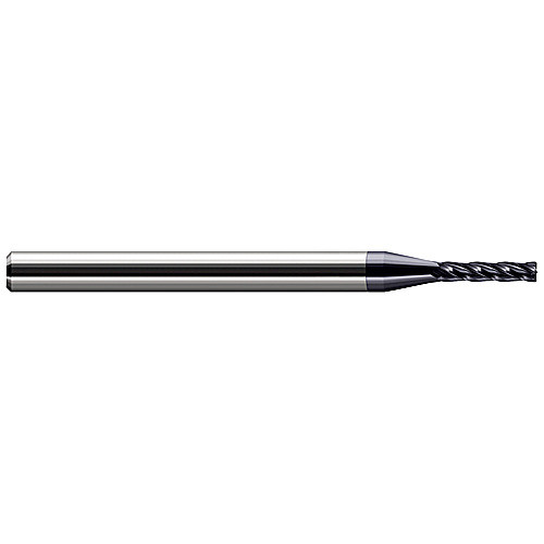 ‎4 Flute - 0.1090″ (7/64) Cutter DIA × 0.0050″ Radius × 0.5700″ LOC  - AlTiN Coated Miniature End Mills - Corner Radius - Long Flute