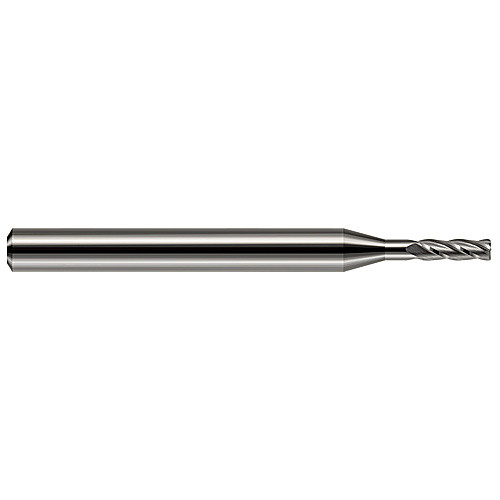 Miniature End Mills - Long Reach, Standard Flute - 0.1250″ (1/8″) Cutter Diameter × 0.0050″ Radius × 0.3750″ (3/8″) Length of Cut × 0.6250″ (5/8″) Reach Carbide Corner Radius End Mill, 2 Flutes