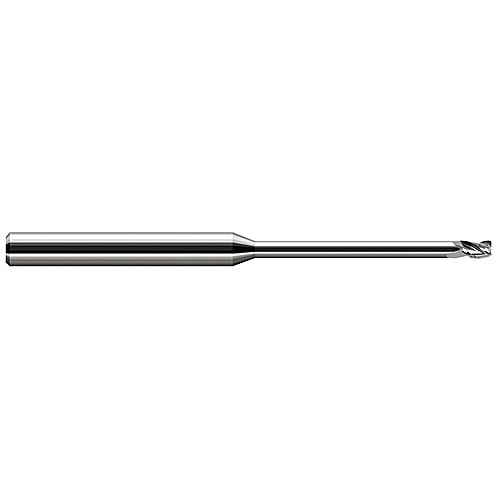‎Miniature End Mills - Long Reach, Stub Flute - 0.0930″ (3/32″) Cutter Diameter × 0.0100″ Radius × 0.1390″ Length of Cut × 1.1250″ (1-1/8″) Reach Carbide Corner Radius End Mill, 3 Flutes