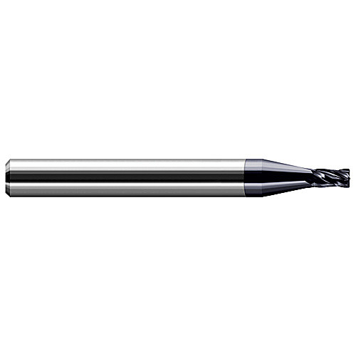 Miniature End Mills - Stub & Standard - 0.0800″ Cutter Diameter × 0.0050″ Radius × 0.1200″ Length of Cut Carbide Corner Radius End Mill, 4 Flutes, AlTiN Coated