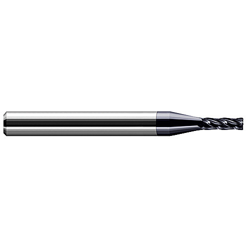Miniature End Mills - Stub & Standard - 0.0620″ (1/16″) Cutter Diameter × 0.0030″ Radius × 0.1860″ Length of Cut Carbide Corner Radius End Mill, 4 Flutes, AlTiN Coated