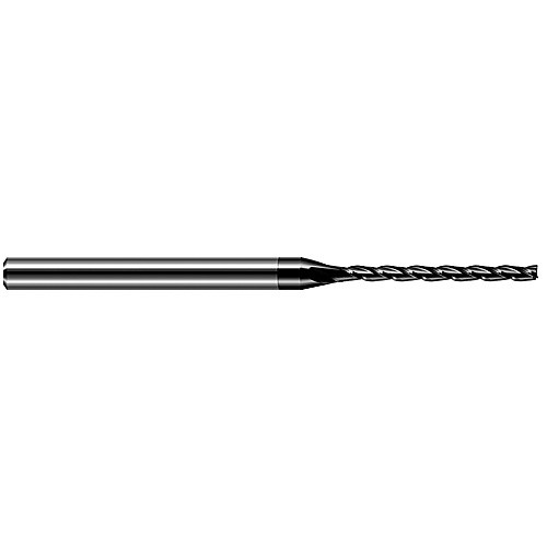 Miniature End Mills - Long Flute - 0.0620″ (1/16″) Cutter Diameter × 0.9500″ Length of Cut Carbide Square End Mill, 3 Flutes, Amorphous Diamond Coated
