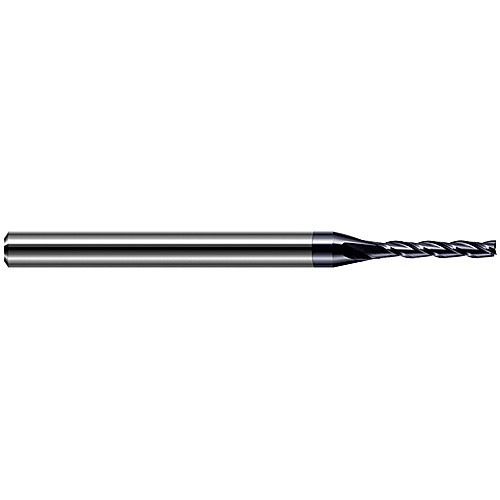 Miniature End Mills - Long Flute - 0.1250″ (1/8″) Cutter Diameter × 0.6250″ (5/8″) Length of Cut Carbide Square End Mill, 3 Flutes, AlTiN Coated