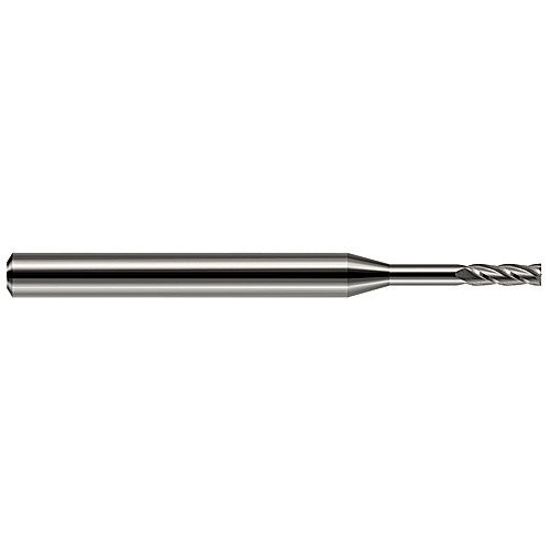 Miniature End Mills - Long Reach, Standard Flute - 0.0900″ Cutter Diameter × 0.2700″ Length of Cut × 0.6250″ (5/8″) Reach Carbide Square End Mill, 2 Flutes