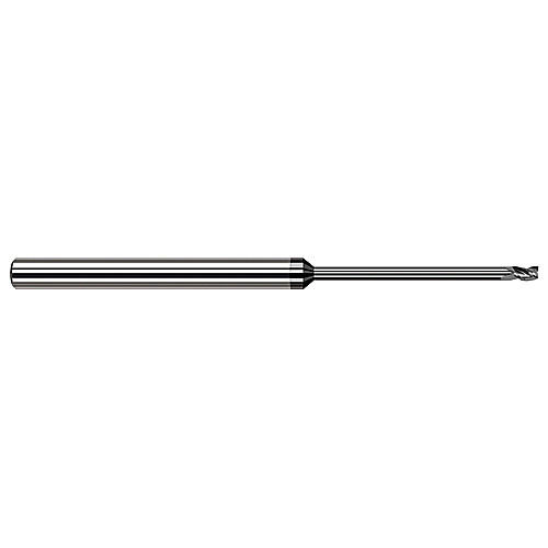 ‎3 Flute - 0.0470″ (3/64) Cutter DIA × 0.0700″ LOC × 0.7100″ Reach - Amorphous Diamond Coated Miniature End Mills - Square - Long Reach, Stub Flute