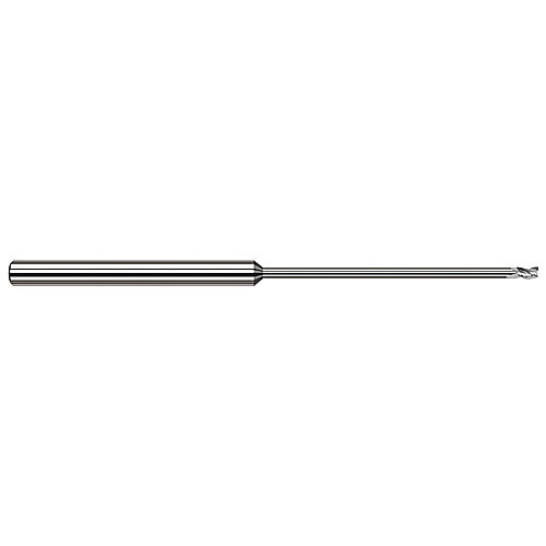 ‎3 Flute - 0.0200″ (.5 mm) Cutter DIA × 0.0300″ LOC × 0.4400″ Reach Miniature End Mills - Square - Long Reach, Stub Flute