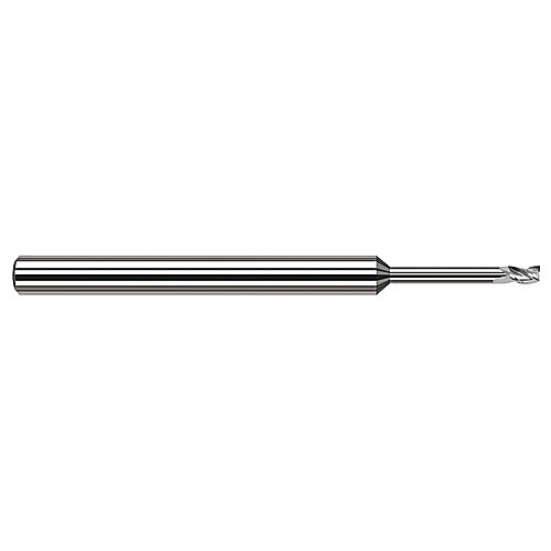 ‎3 Flute - 0.1718″ Cutter DIA × 0.2580″ LOC × 1.3750″ (1-3/8) Reach Miniature End Mills - Square - Long Reach, Stub Flute