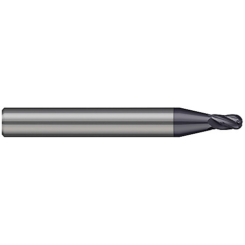 ‎Ballnose End Mill; 3/32″ Dia. × 9/64″ LOC × 1/8″ Shank Dia. × 1-1/2″ OAL ; 5 FL ; Carbide ; AlTiN ; Series Miniature End Mills - Ball - Stub & Standard - 5 Flute