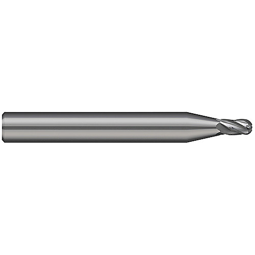 ‎Ballnose End Mill; 1/8″ Dia. × 3/16″ LOC × 1/8″ Shank Dia. × 1-1/2″ OAL ; 5 FL ; Carbide ; Uncoated ; Series Miniature End Mills - Ball - Stub & Standard - 5 Flute