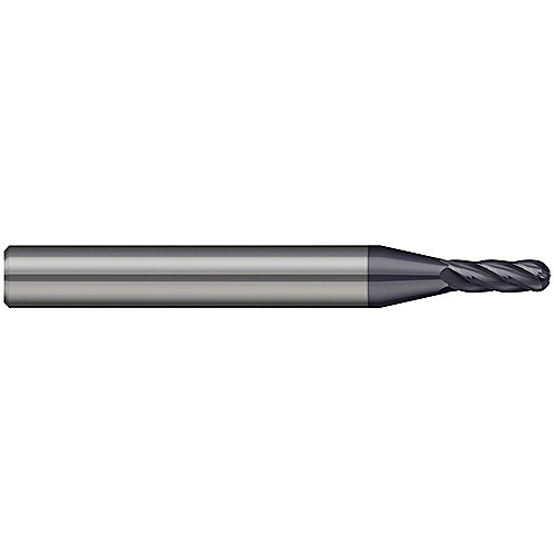 ‎Ballnose End Mill; 3/64″ Dia. × 0.141″ LOC × 1/8″ Shank Dia. × 1-1/2″ OAL ; 5 FL ; Carbide ; AlTiN ; Series Miniature End Mills - Ball - Stub & Standard - 5 Flute