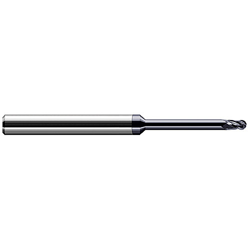 ‎Ballnose End Mill; 1/8″ Dia. × 3/16″ LOC × 1/8″ Shank Dia. × 2-1/2″ OAL ; 4 FL ; Carbide ; AlTiN