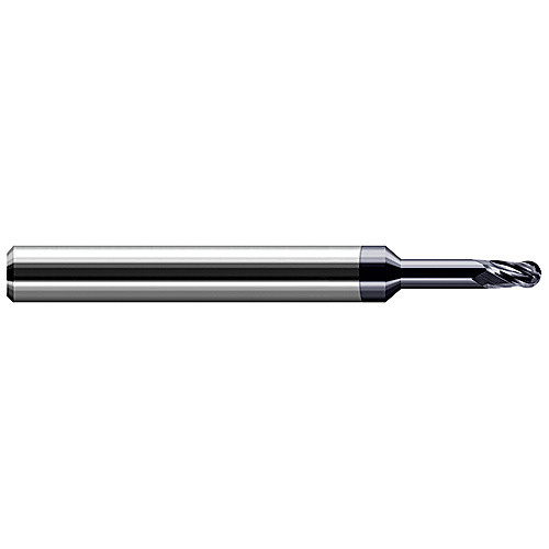 Ballnose End Mill; 2 mm Dia. × 3 mm LOC × 4 mm Shank Dia. × 50 mm OAL ; 4 FL ; Carbide ; AlTiN