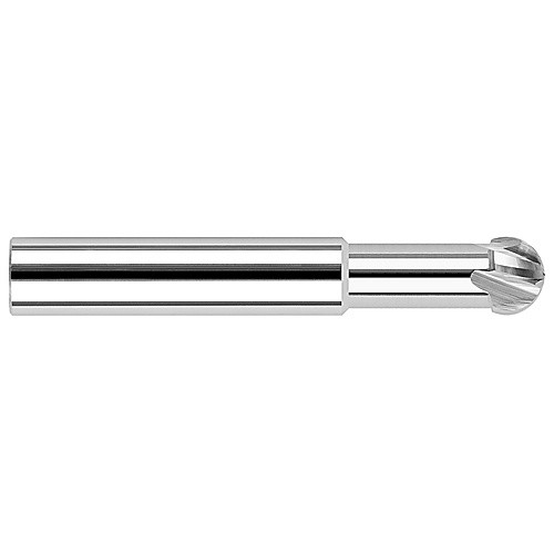 ‎Ballnose End Mill; 1/16″ Dia. × 0.042″ LOC × 1/8″ Shank Dia. × 1-1/2″ OAL ; 2 FL ; Carbide ; Uncoated