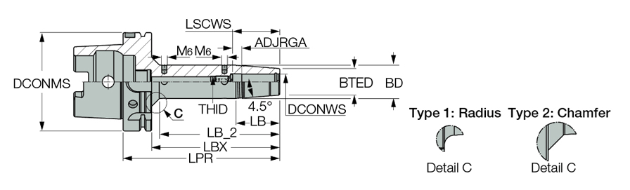 HSK A100 SRKIN1/4X6.25CX