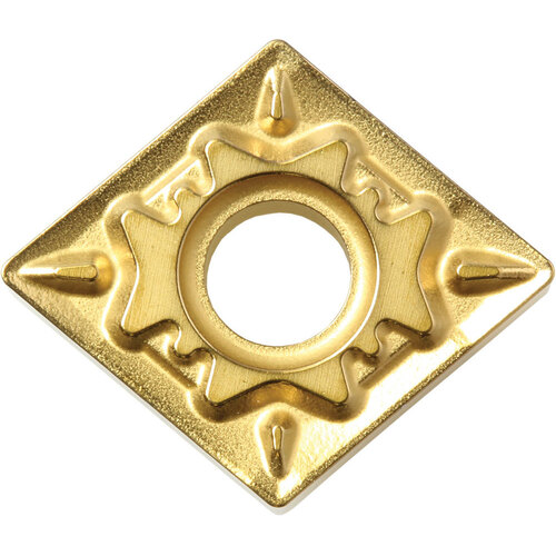 CNMG 331 HQ CCX, 1/64″ Corner Radius, 3/16″ Thick, 3/8″ Inscribed Circle,  TiCl2O3/Tin, 80 Degree Diamond, Turning Indexable Insert