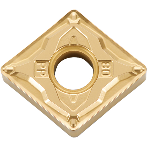 CNMG 433 PP CA025P, 3/64″ Corner Radius, 3/16″ Thick, 1/2″ Inscribed Circle, TiCl2O3/TiN, 80 Degree Diamond, Turning Indexable Insert