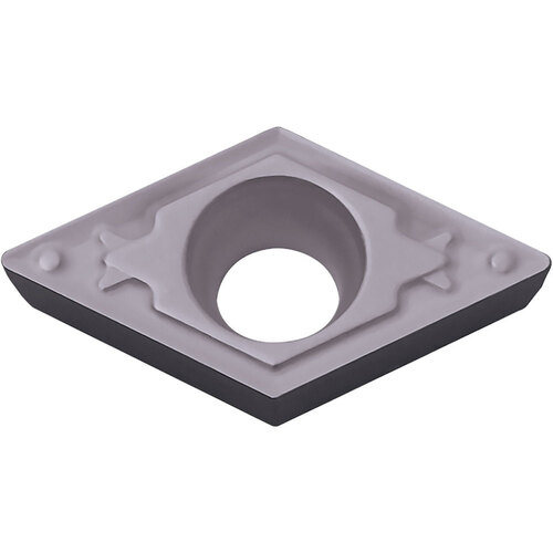 DCMT 2151 HQ PV7005, 1/64″ Corner Radius, 3/32″ Thick, 1/4″ Inscribed Circle, TiC/TiN (MEGACOAT), 55 Degree Diamond, Turning Indexable Insert