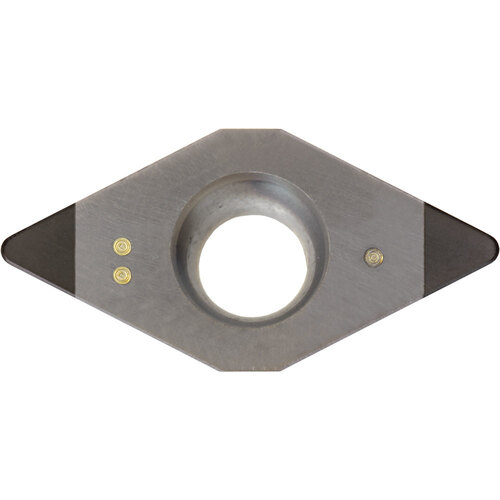 DCMW 32505 KBN525, 0.008″ Corner Radius, 5/32″ Thick, 3/8″ Inscribed Circle, 55 Degree Diamond, Turning Indexable Insert