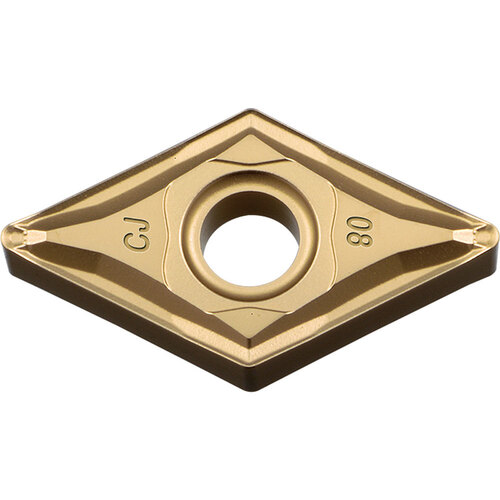 DNMG 433 CJ CA515, 3/64″ Corner Radius, 3/16″ Thick, 1/2″ Inscribed Circle, TiCl2O3/TiN, 55 Degree Diamond, Turning Indexable Insert
