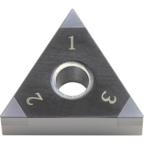 TNGA 3302 KBN25M, 0.004″ Corner Radius, 3/16″ Thick, 3/8″ Inscribed Circle, MEGACOAT, 60 Degree Triangle, Turning Indexable Insert