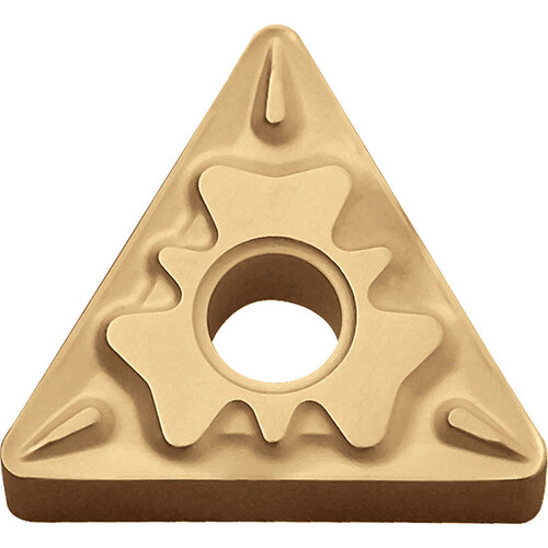 TNMG 231 HQ CCX, 1/64″ Corner Radius, 3/16″ Thick, 1/4″ Inscribed Circle,  TiCl2O3/Tin, 60 Degree Triangle, Turning Indexable Insert