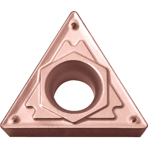 TPMT 321 HQ CA320, 1/64″ Corner Radius, 1/8″ Thick, 3/8″ Inscribed Circle, TiCnulll2O3/Ti, Triangle, Turning Indexable Insert