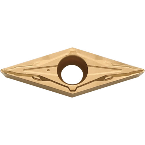 VCMT 151505 PP CCX, 0.008″ Corner Radius, 3/32″ Thick, 3/16″ Inscribed Circle,  TiCl2O3/Tin, 35 Degree Diamond, Turning Indexable Insert