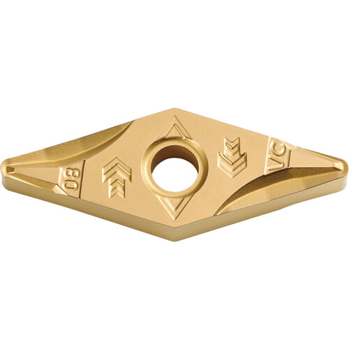 VNMG 333 VC CA510, 3/64″ Corner Radius, 3/16″ Thick, 3/8″ Inscribed Circle, TiCl2O3/TiN, 35 Degree Diamond, Turning Indexable Insert