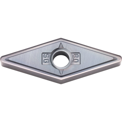 VNMG 332 SG PR015S, 1/32″ Corner Radius, 3/16″ Thick, 3/8″ Inscribed Circle, MEGACOAT HARD, 35 Degree Diamond, Turning Indexable Insert