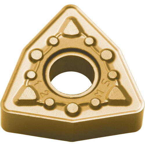 WNMG 433 MS CA6515, 3/64″ Corner Radius, 3/16″ Thick, 1/2″ Inscribed Circle, TiCl2O3/TiN, 80 Degree Trigon, Turning Indexable Insert