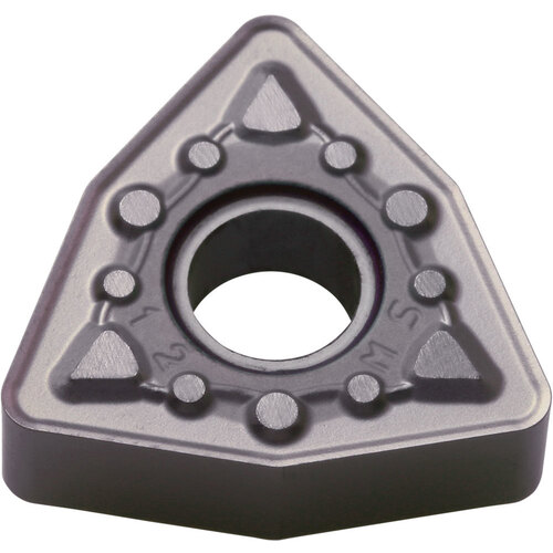 WNMG 432 MS PR1115, 1/32″ Corner Radius, 3/16″ Thick, 1/2″ Inscribed Circle, TiAlN, 80 Degree Trigon, Turning Indexable Insert