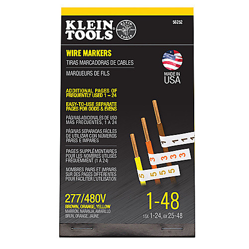 ‎Wire Marker Book 277/480V 3 Phase 1-48